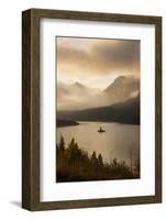 USA, Montana, Glacier NP. Sunrise pierces clouds over St. Mary Lake.-Don Grall-Framed Photographic Print