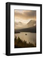 USA, Montana, Glacier NP. Sunrise pierces clouds over St. Mary Lake.-Don Grall-Framed Photographic Print