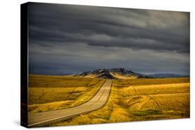 USA, Montana. Highway En Route to Helena from Glacier National Park on Stormy Day-Rona Schwarz-Stretched Canvas