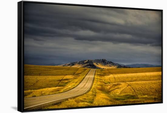 USA, Montana. Highway En Route to Helena from Glacier National Park on Stormy Day-Rona Schwarz-Framed Stretched Canvas