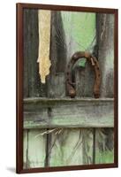 USA, Montana. Rusty Horseshoe on Old Fence-Jaynes Gallery-Framed Photographic Print