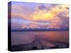 USA, Montana. Sunset over Flathead Lake.-Steve Terrill-Stretched Canvas