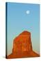 USA, Monument Valley, Rock and Full Moon-Catharina Lux-Stretched Canvas