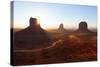 USA, Monument Valley, Sunrise, Sunrays-Catharina Lux-Stretched Canvas