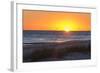 USA, MS, Bay St Louis. Sun Sets Gulf of Mexico. Beach Grasses-Trish Drury-Framed Photographic Print