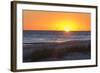 USA, MS, Bay St Louis. Sun Sets Gulf of Mexico. Beach Grasses-Trish Drury-Framed Photographic Print