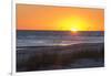 USA, MS, Bay St Louis. Sun Sets Gulf of Mexico. Beach Grasses-Trish Drury-Framed Photographic Print