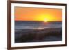 USA, MS, Bay St Louis. Sun Sets Gulf of Mexico. Beach Grasses-Trish Drury-Framed Photographic Print