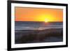 USA, MS, Bay St Louis. Sun Sets Gulf of Mexico. Beach Grasses-Trish Drury-Framed Photographic Print