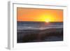 USA, MS, Bay St Louis. Sun Sets Gulf of Mexico. Beach Grasses-Trish Drury-Framed Photographic Print