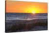 USA, MS, Bay St Louis. Sun Sets Gulf of Mexico. Beach Grasses-Trish Drury-Stretched Canvas