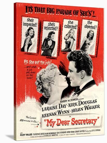 USA My Dear Secretary Film Poster, 1940s-null-Stretched Canvas