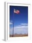 USA, Navajo Nation, Monument Valley, American Flag and Rock Formations-David Wall-Framed Photographic Print