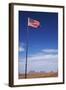 USA, Navajo Nation, Monument Valley, American Flag and Rock Formations-David Wall-Framed Photographic Print