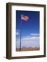 USA, Navajo Nation, Monument Valley, American Flag and Rock Formations-David Wall-Framed Photographic Print