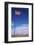 USA, Navajo Nation, Monument Valley, American Flag and Rock Formations-David Wall-Framed Photographic Print