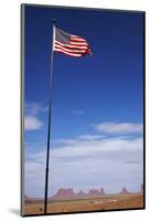 USA, Navajo Nation, Monument Valley, American Flag and Rock Formations-David Wall-Mounted Photographic Print