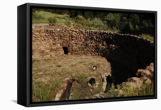 USA, Near Los Alamos, New Mexico, Bandelier National Monument, Big Kiva-null-Framed Stretched Canvas