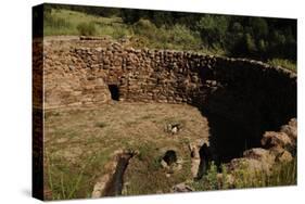 USA, Near Los Alamos, New Mexico, Bandelier National Monument, Big Kiva-null-Stretched Canvas