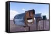 USA, Nevada, Highway, Mailboxes-Catharina Lux-Framed Stretched Canvas