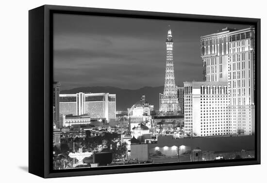 USA, Nevada, Las Vegas. City Buildings at Night-Dennis Flaherty-Framed Stretched Canvas