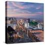 USA, Nevada, Las Vegas, Elevated Dusk View of the Hotels and Casinos Along the Strip-Gavin Hellier-Stretched Canvas