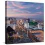 USA, Nevada, Las Vegas, Elevated Dusk View of the Hotels and Casinos Along the Strip-Gavin Hellier-Stretched Canvas