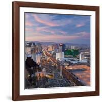 USA, Nevada, Las Vegas, Elevated Dusk View of the Hotels and Casinos Along the Strip-Gavin Hellier-Framed Photographic Print