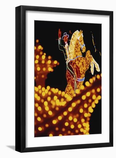 USA, Nevada, Las Vegas, Fremont Street Experience Moon Sign-Walter Bibikow-Framed Photographic Print