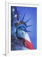 USA, Nevada, Las Vegas. Statue of Liberty and American flag composite.-Jaynes Gallery-Framed Premium Photographic Print