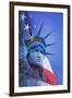 USA, Nevada, Las Vegas. Statue of Liberty and American flag composite.-Jaynes Gallery-Framed Premium Photographic Print
