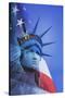 USA, Nevada, Las Vegas. Statue of Liberty and American flag composite.-Jaynes Gallery-Stretched Canvas