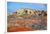 USA, Nevada, Overton, Valley of Fire SP, Rainbow Vista sandstone.-Bernard Friel-Framed Photographic Print