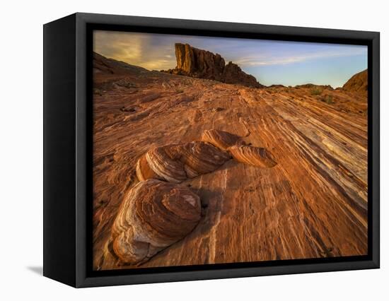 USA, Nevada, Overton, Valley of Fire State Park. Multi-colored rock formation.-Jaynes Gallery-Framed Stretched Canvas