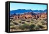 USA, Nevada, Valley of Fire State Park. Fire Canyon Road-Bernard Friel-Framed Stretched Canvas