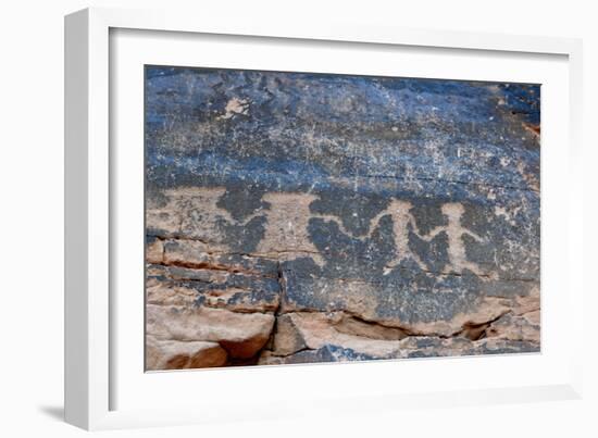 USA, Nevada. Valley of Fire State Park, Human petroglyphs-Kevin Oke-Framed Photographic Print