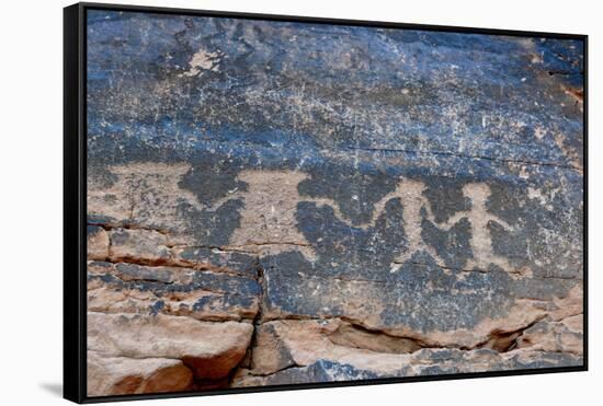 USA, Nevada. Valley of Fire State Park, Human petroglyphs-Kevin Oke-Framed Stretched Canvas