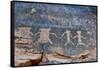 USA, Nevada. Valley of Fire State Park, Human petroglyphs-Kevin Oke-Framed Stretched Canvas