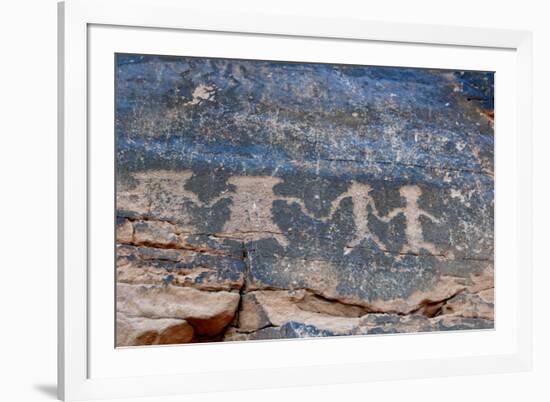 USA, Nevada. Valley of Fire State Park, Human petroglyphs-Kevin Oke-Framed Premium Photographic Print