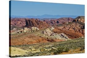 USA, Nevada. Valley of Fire State Park, Mouse's Tank Road looking north-Bernard Friel-Stretched Canvas