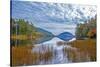 USA, New England, Maine, Acadia National Park and Jordon Pond on very calm Autumn day-Sylvia Gulin-Stretched Canvas