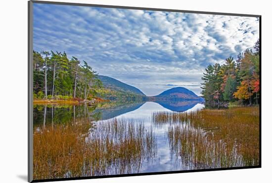 USA, New England, Maine, Acadia National Park and Jordon Pond on very calm Autumn day-Sylvia Gulin-Mounted Photographic Print