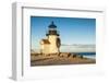 USA, New England, Massachusetts, Nantucket Island, Nantucket Town, Brant Point Lighthouse with a...-Panoramic Images-Framed Photographic Print