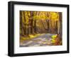 USA, New England, Vermont tree-lined gravel road with Sugar Maple in Autumn-Sylvia Gulin-Framed Photographic Print