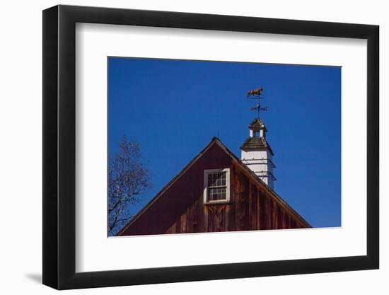 USA, New England, Vermont weather vane on top of wooden barn topped with horse-Sylvia Gulin-Framed Photographic Print