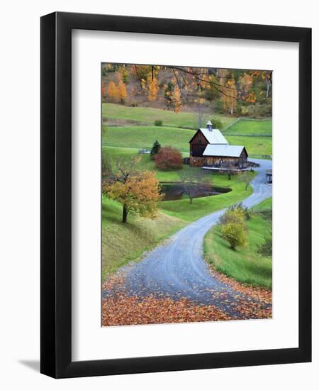 USA, New England, Vermont, Woodstock, Sleepy Hollow Farm in Autumn/Fall-Michele Falzone-Framed Premium Photographic Print