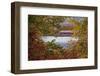 USA, New Hampshire, Gorham, Fall colored trees framing Androscoggin River near damn site.-Sylvia Gulin-Framed Photographic Print