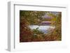 USA, New Hampshire, Gorham, Fall colored trees framing Androscoggin River near damn site.-Sylvia Gulin-Framed Photographic Print