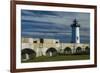 USA, New Hampshire, New Castle, Portsmouth Harbor Lighthouse and Fort Constitution-Walter Bibikow-Framed Premium Photographic Print