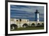 USA, New Hampshire, New Castle, Portsmouth Harbor Lighthouse and Fort Constitution-Walter Bibikow-Framed Premium Photographic Print